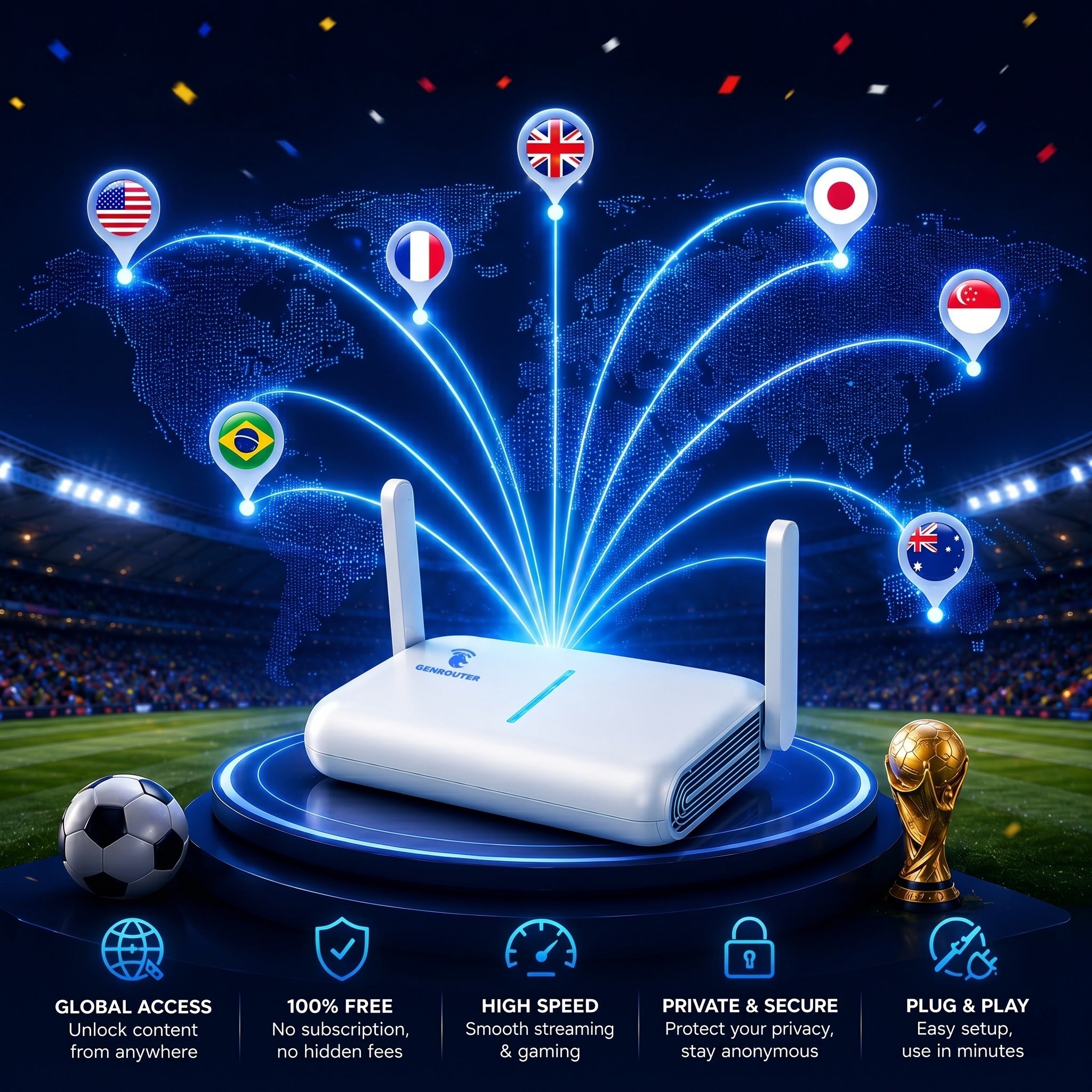 GenRouter H3000 – WiFi 6 Router With Free DPN – Genrouter